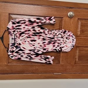 Pink, White and Navy Blue Shirt